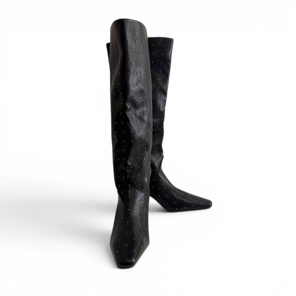 AQUA Women's Heris Studded Black High Heel Boots - Exclusive, NWOT! Size 9.5